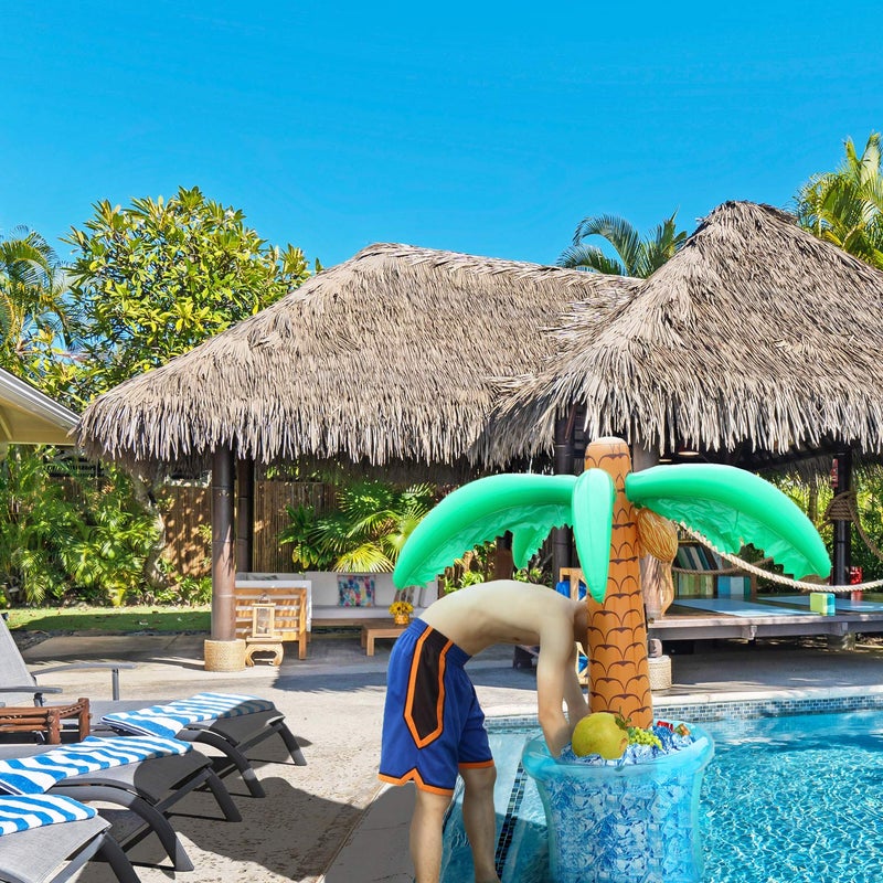 PARENTSWELL 63'' Inflatable Palm Tree Cooler, Tropical Luau Party Decorations, Inflatable Drink Cooler for Parties Jungle Hawaiian Birthday Party Decorations Palm Tree Decor - Image 4